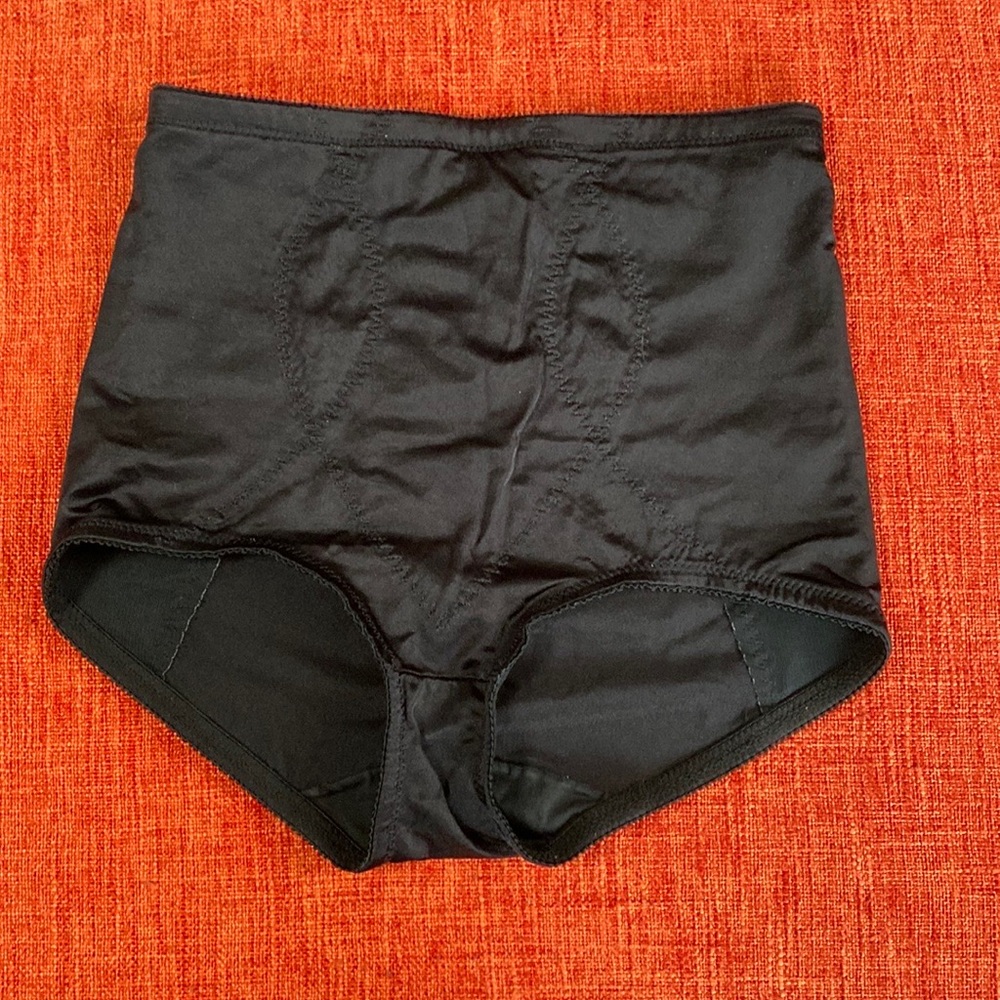 VTG 60s Black Girdle Foundation Garment Waist Tummy Tuck Panty Short